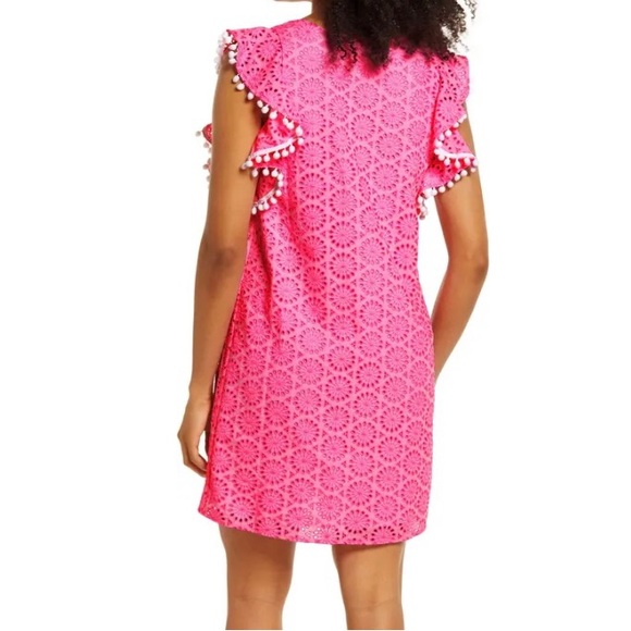 Lilly Pulitzer | Prosecco Pink neon geo eyelet shift dress - Picture 3 of 14